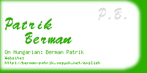 patrik berman business card